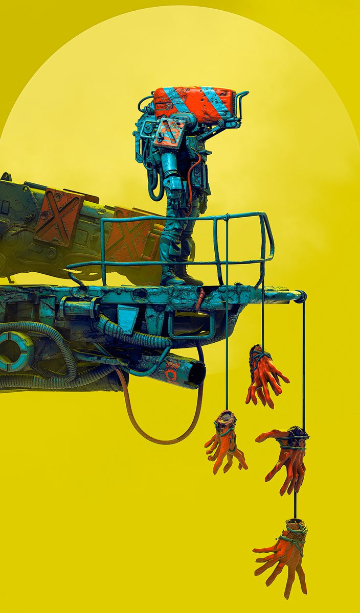 yellow background cable science fiction no humans wire robot cyberpunk  illustration images