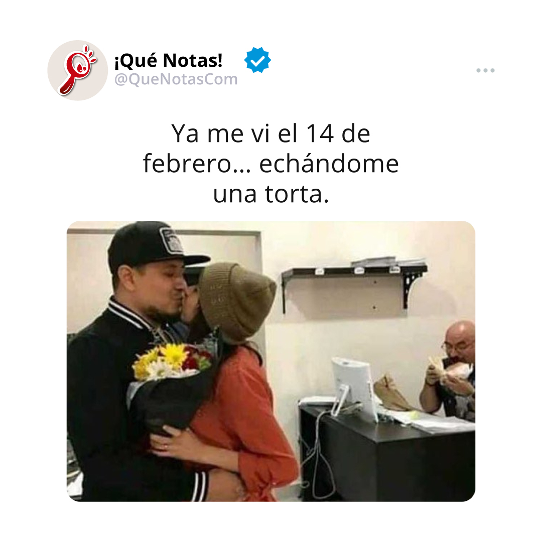 QueNotasCom's tweet image. Ya me vi el 14 de febrero… echándome una torta.

#QuéNotas #memes #meme #instagood #follow #memesenespañol #Martes #instagram #memegod