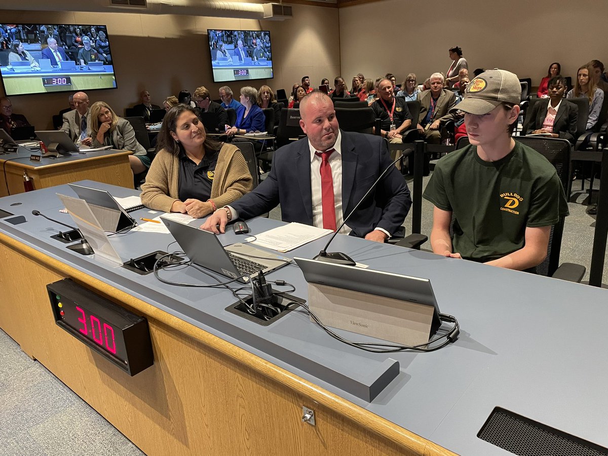 Tonight at our VCS Board meeting, we recognized <a href="/delandbulldogs/">DeLand High Bulldogs</a> + showcased their CTE academies and programs. CTE programs prepare secondary students with technical, academic and employability skills for success in the workplace and in further education.