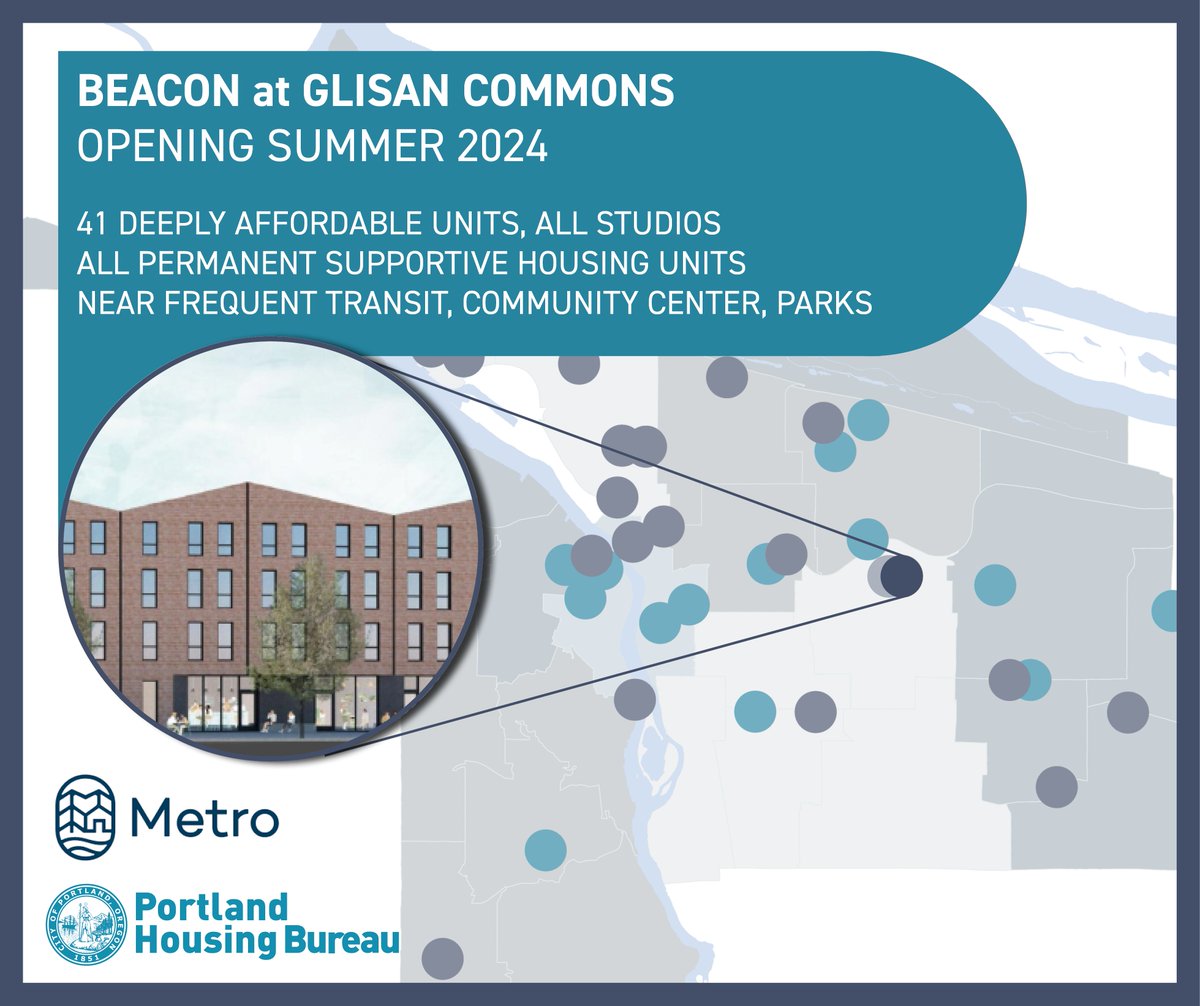 PortlandHousing's tweet image. Beacon, developed with @CathCharitiesOR, will provide 41 studio units of Permanent Supportive Housing for those exiting homelessness, and seniors in need of supportive services. There will also be a small-business incubator space on the ground floor: portland.gov/phb/constructi… /3