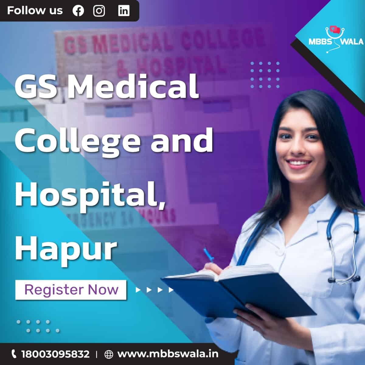 mbbswala21's tweet photo. Come and Explore the Best college of  Uttar Pradesh with  Mbbswala
So here's GS Medical College &amp; Hospital
For more visit our website : 
https://t.co/mQW6BMknX9
Our Toll-free no. : 18003095832
:
:
:
#mbbswala #Bhopal #madhyapradesh #aspirants #doctor #doc #neetcounselling https://t.co/8EaD5Vc0Cb