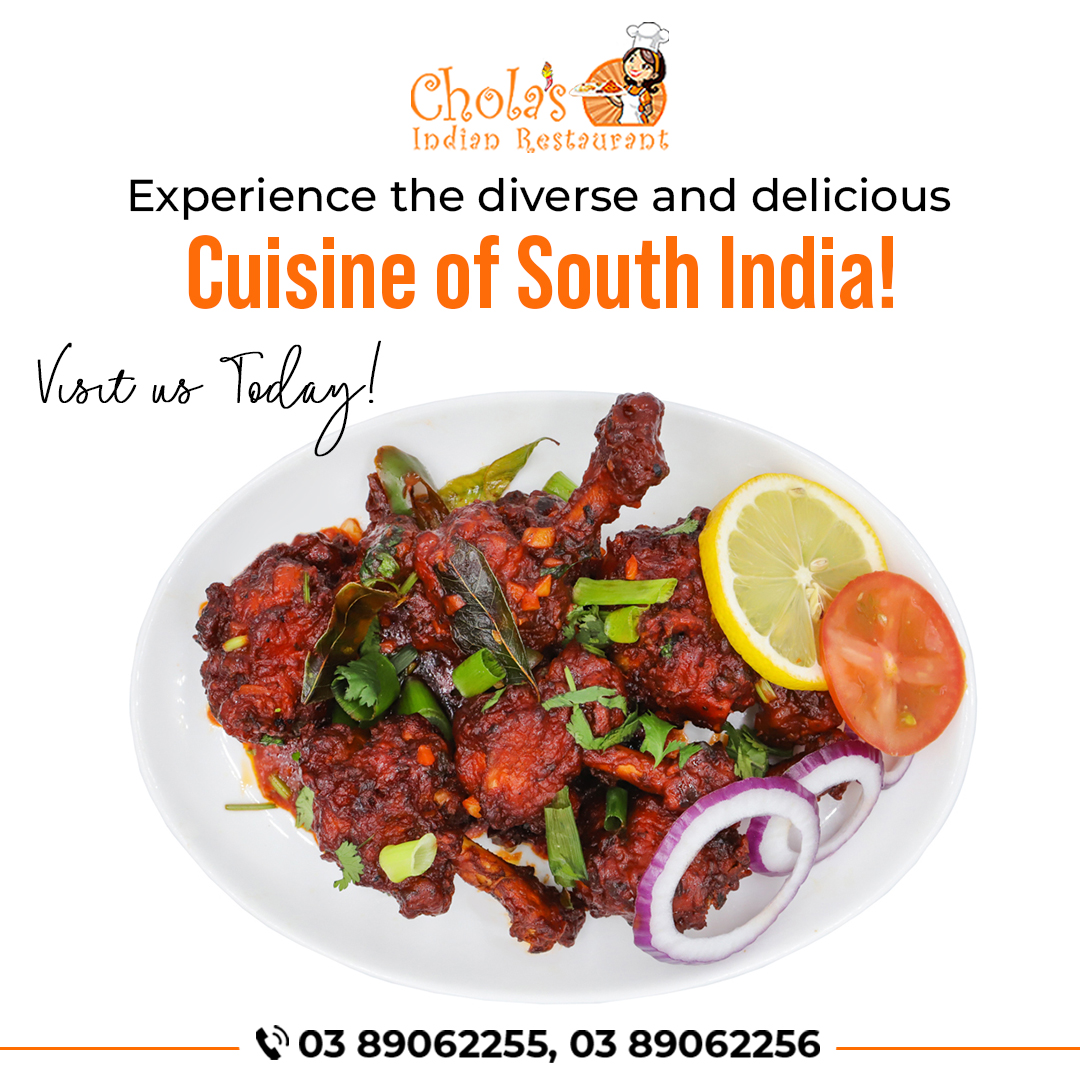 CholasIndian's tweet photo. Experience the diverse and delicious 
cuisine of South India!

Visit us Today!

#cholasindianrestaurant #fotd #dailyfood #foodie #foodporn #cranbourne #reservation #nonvegetarian #nonvegfood #indianrestaurant #australia #indianfood #indiancuisines https://t.co/NeQ1zMcRNr