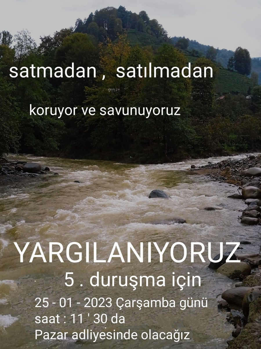 Omer_San's tweet photo. Yaşamı Talandan Koruyanlar Yine Yargı Önünde!
Yaşam savunmasından vazgeçmeyen Fındıklılı çevre direnişçileri @_DEKAP_ YK Üyesi Hüseyin Acar,Avni Ertaş ve Behçet Ertaş,5.kez Hakim karşısına çıkıyor!
Dava Duruşması,25 Ocak Çarşamba(BUGÜN),Saat:11.30'da,Pazar Adliyesinde görülecek! https://t.co/tJqfHwgP6l