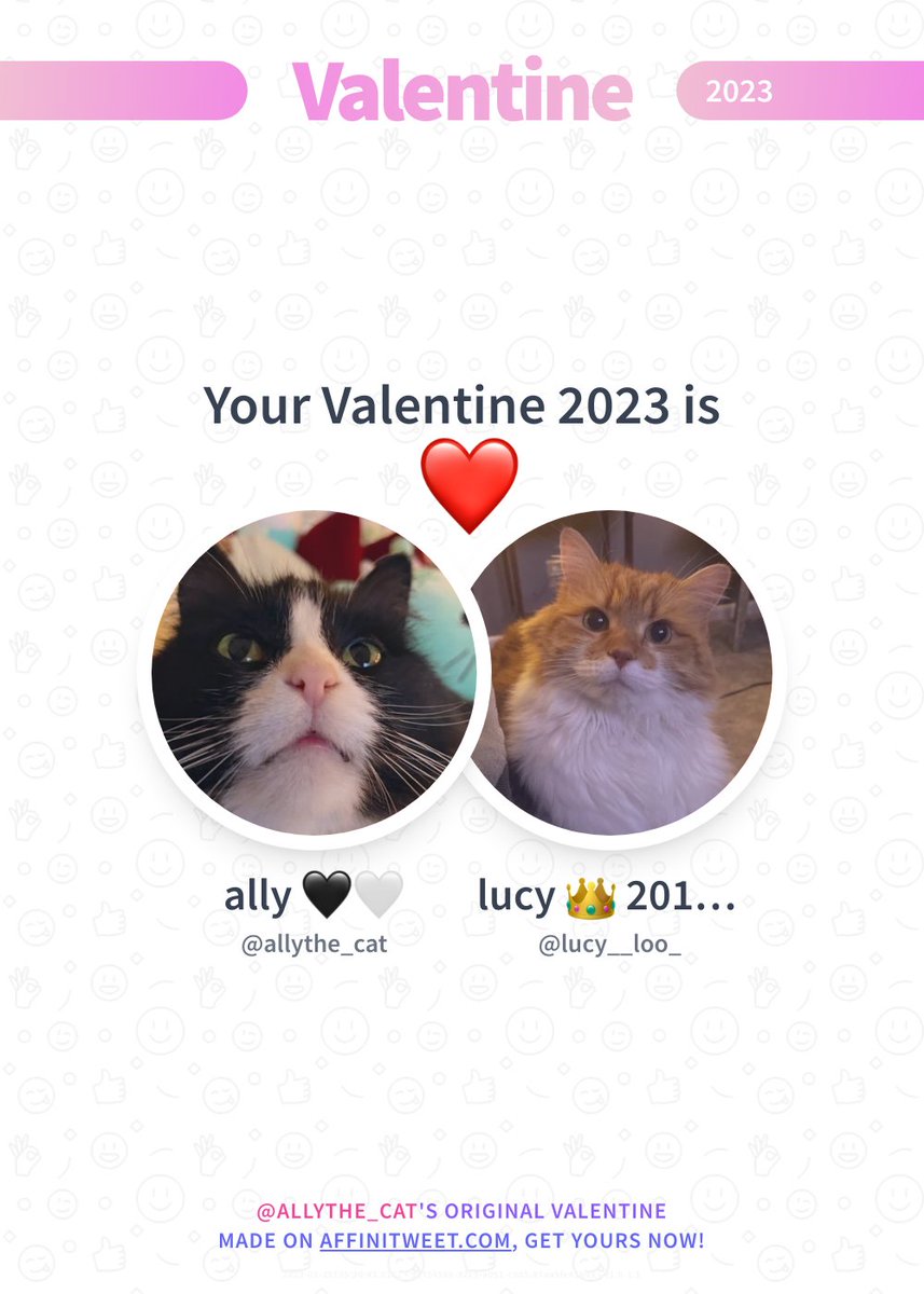 allythe_cat's tweet photo. ✨ Valentine 

This year you're mine lucy__loo_! ❤️
And you, whom will be yours?

➡️ https://t.co/V3ZBdbOkvW https://t.co/4xODl1Mbq8