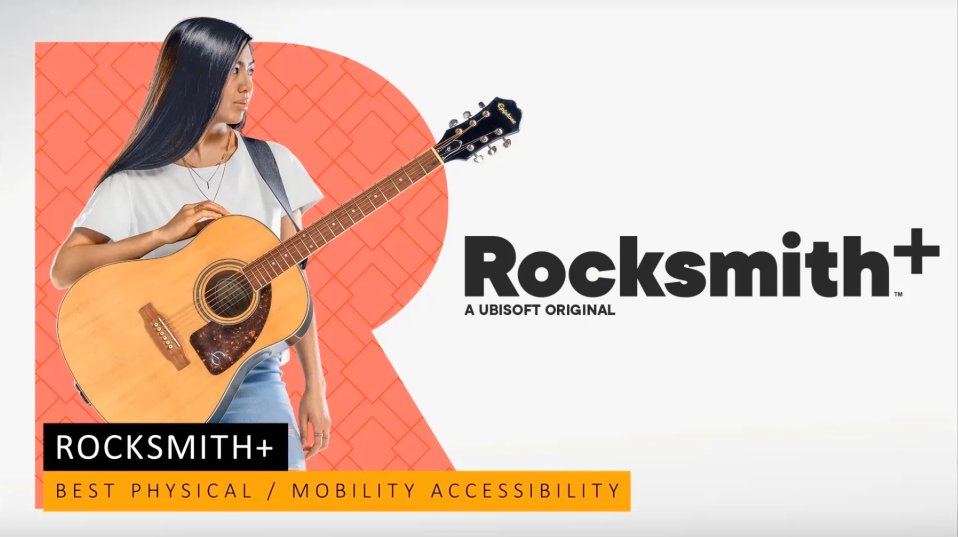 GA_Conf's tweet photo. Unlocking the door for gamers who want to pick up and play guitar or bass fast, @rocksmithplus wins Best physical/mobility accessibility via accessibility for gamers with motor impairment! https://t.co/WOh0ZN6izr