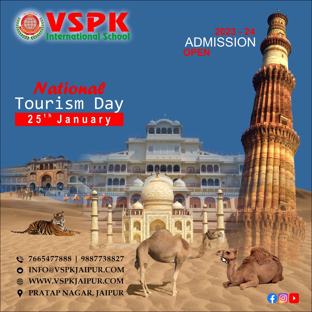 VspkJaipur's tweet photo. “The real voyage of discovery consists not in seeking new landscapes, but in having new eyes.”
#NationalTourismDay #India #AdmissionsOpen #jaipur #jaipurdiaries #jaipurcity #jaipurblogger #jaipurjewellery #jaipurphotography #jaipurlove #jaipurcityblog #jaipurtalks #jaipuri https://t.co/r1unp41KEy