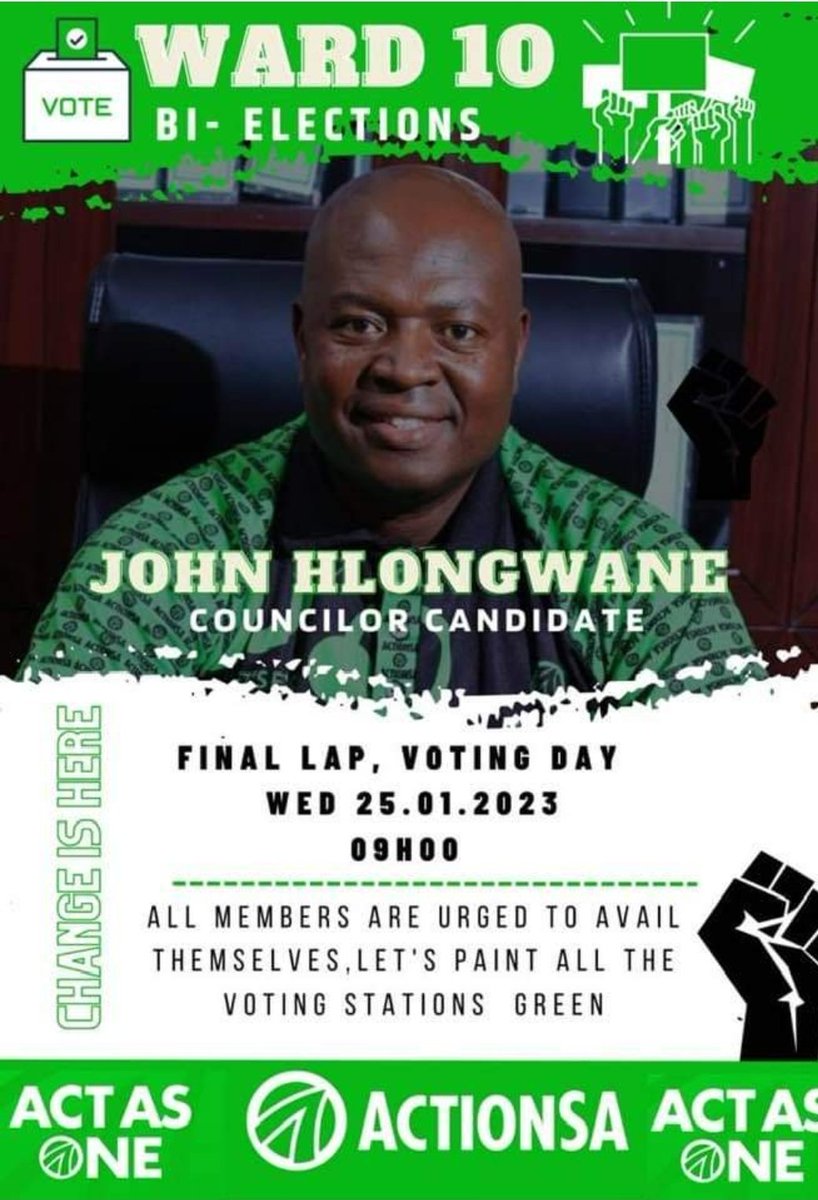 MjekanaJK's tweet photo. Happening in Seshego today.
25 January 2023
Ward 10 Seshego By-Elections..
Vote For John Hlongwane
ActionSA - Let's Fix Ward 10. https://t.co/iTeufYLjte