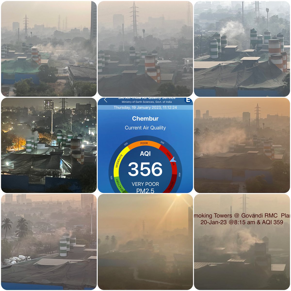 virajjs's tweet photo. Various shades of Pollution ! Over the last few weeks !! AQI over 300 ! 🫁😷🥵
#RMCPlantsGovandi 
@ActNow_Mumbai @GovandiCell @mybmcHealthDept @mybmc https://t.co/bisqQWns13