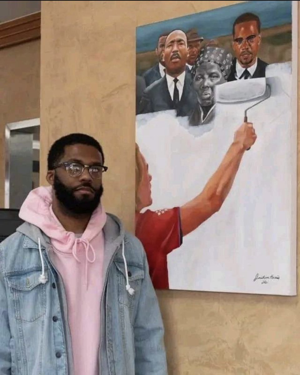 This painting by Jonathan Harris embodies the current political climate in America. 

We have states banning Critical Race Theory in schools that never had it on their curriculum.

Florida is banning AP African American Studies.

The war has already begun.