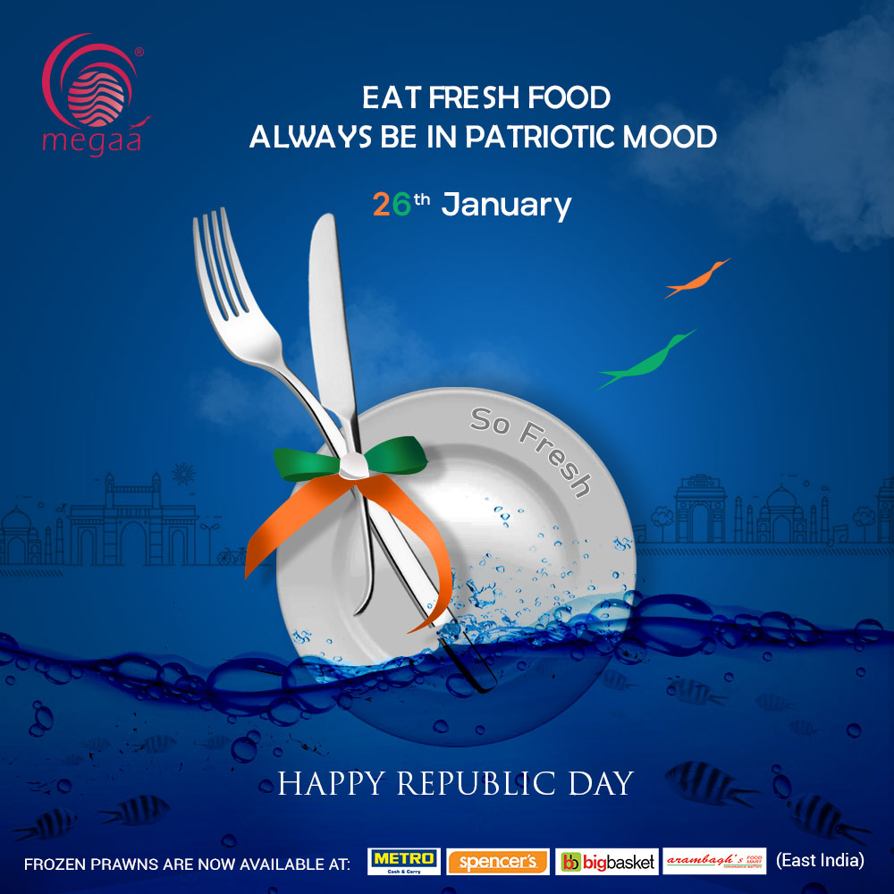 megaamoda's tweet photo. Let’s eat fresh and think patriotic.
#MegaaModa wishes everyone a #HappyRepublicDay
.
.
#74thRepublicDay #26thJanuary #RepublicDayIndia #india #bharatmata #JaiHindJaiBharat #VandeMataram #Patriot #FrozenFood #HealthyFood #SeaFoodBusiness #ShrimpFarm #ShrimpProcessing #Aquaculture https://t.co/L4kn0STGo8