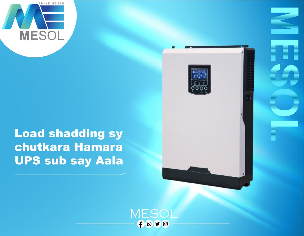 Load shedding se pareshani AB NAHI. 

 #solarsystem #solarenergy #electricity #solarinstallation #pakistan #Mesol #powerful #Available #solarpower #stock #solar #solarinverter #solar #infini #Pakistan #greenenergy #solardistributor #solarpv #solarenergypanels #renewable