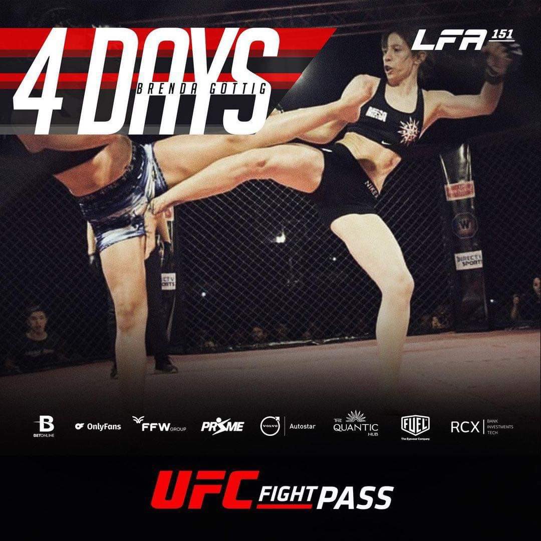 LFAfighting's tweet image. In 4 Days, top undefeated prospect #BrendaGottig fights for the LFA women's #strawweight title at #LFA151! 🇦🇷

Saturday, January 28
#GinasioDoPolvilho
#Cajamar, #SaoPaulo, #Brazil

#MMA
#LFANation
@UFCFightPass