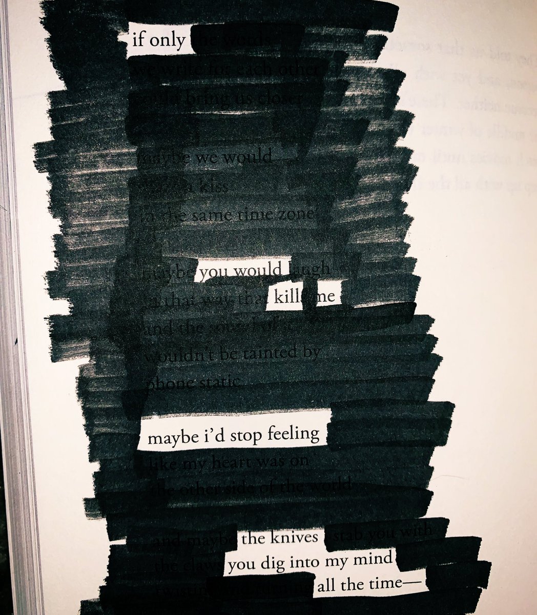 If only
You would 

Kill me 

Maybe I’d stop feeling 
The knives 

You dig into my mind
All the time—

#blackoutpoetry #Poetry
#WritingCommunity