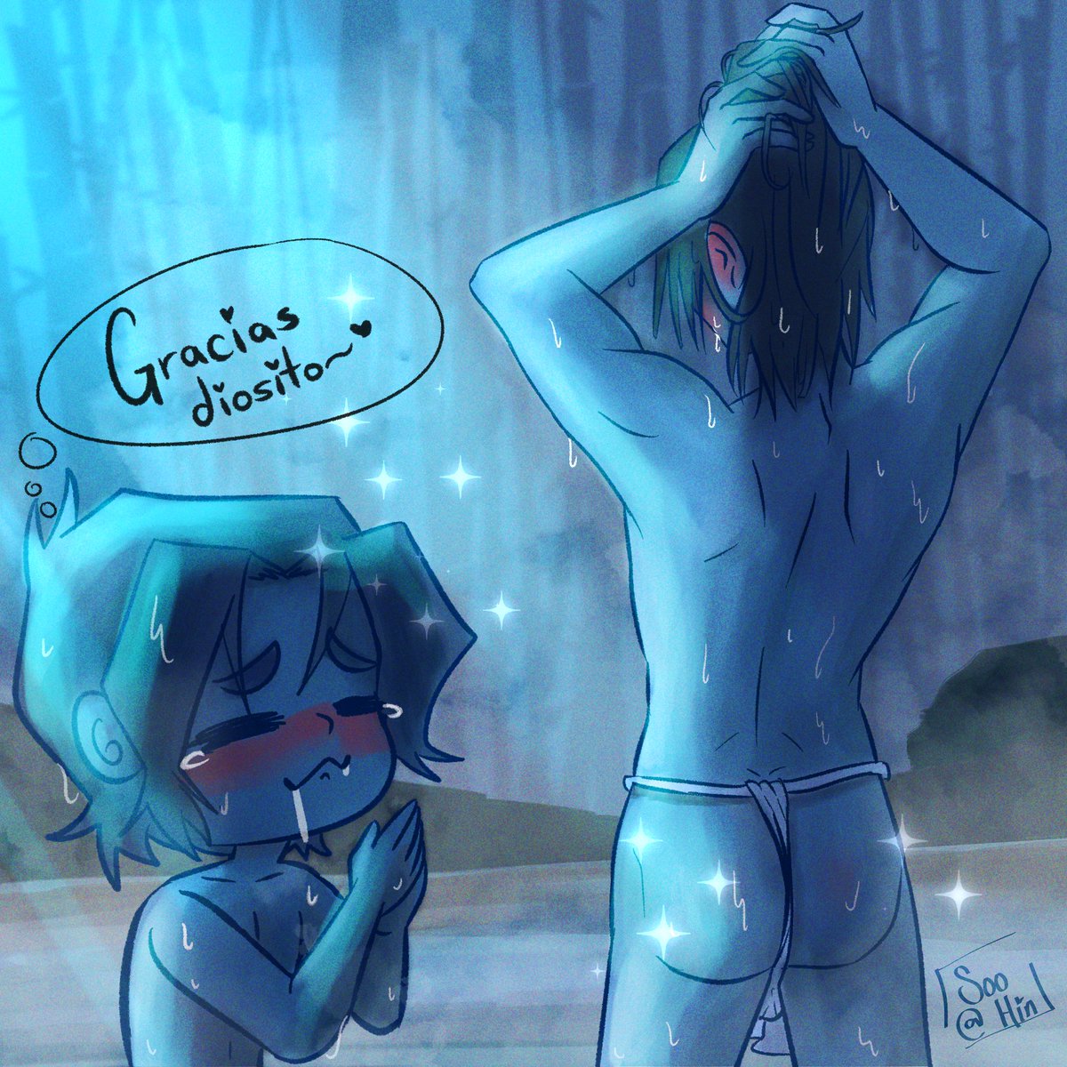 2soo_hin_'s tweet photo. Pues vamos inaugurando este espacio con algo leve 🤤
Te entiendo Leo, yo también le rezo a ese🍑🥵🔥
#kuban #leku #fanart #boyslove #manbutt #digitalart https://t.co/vRj7dLlxr7