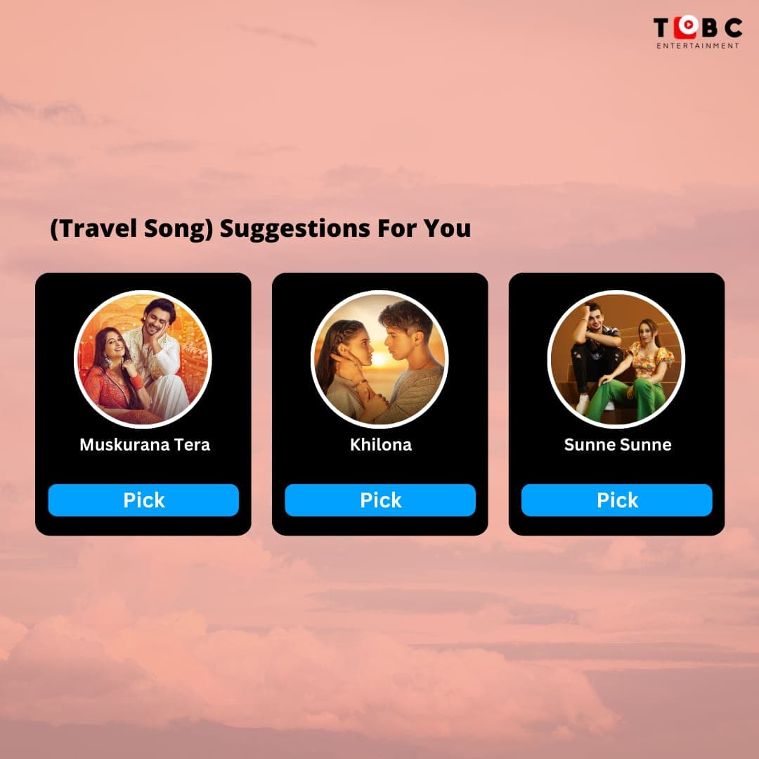 Let's celebrate #NationalTourismDay_2023 with these songs 😎♥️
Which song would you like to pick?

From : @CreativesOfTOBC 
Producer : @Shivam_tobc

#TourismDay #MuskuranaTera #Khilona #SunneSunne #hindisong #wednesdaythought #tobcentertainment #tobc