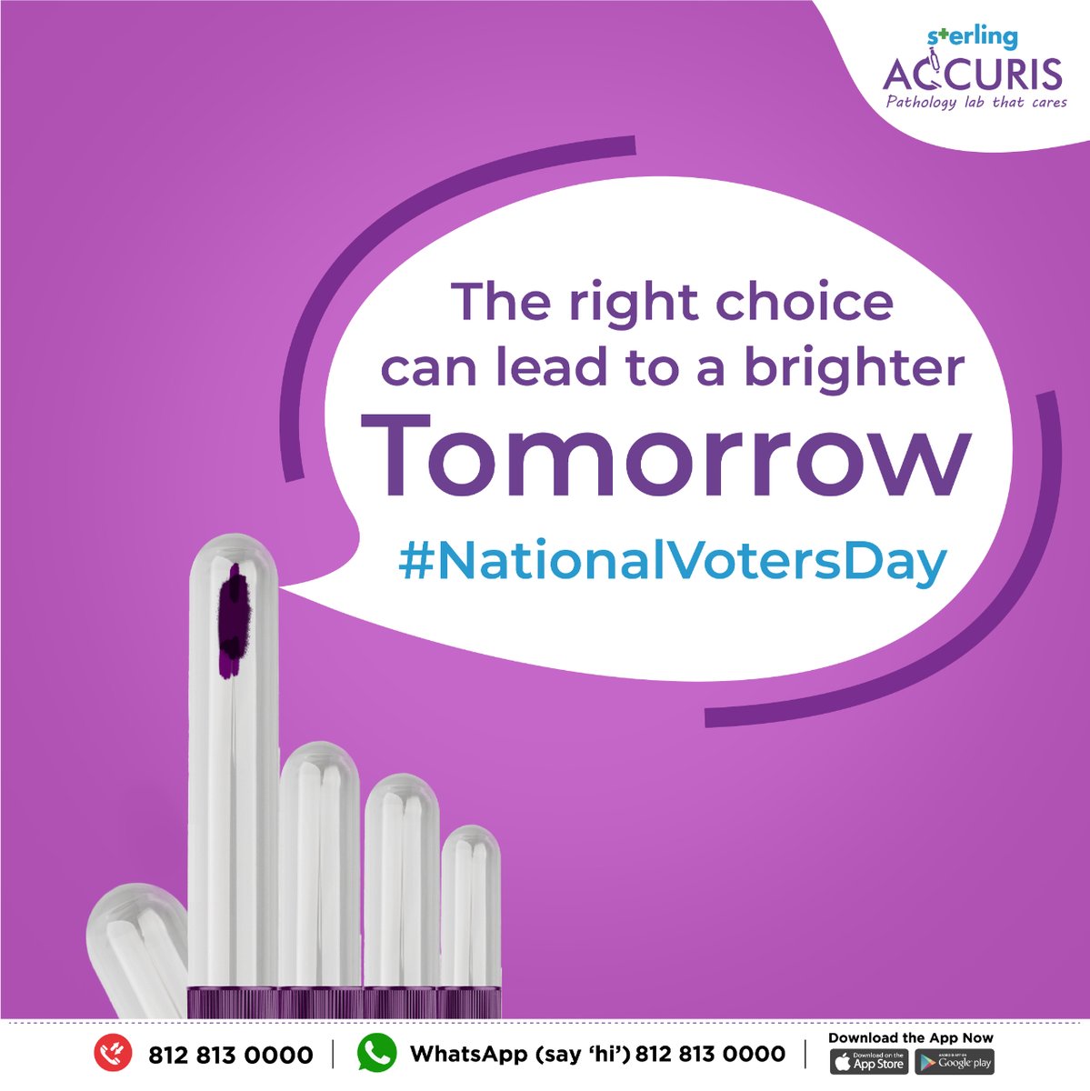 SterlingAccuris's tweet photo. Creating a better tomorrow is in our hands. This National Voters Day, let us pledge to always vote for our nation’s brighter future!
#NationalVotersDay #VotersDay #India #Bodycheckup #HealthPackage #Pathology #Pathalogylab #HealthCare #AccurisHomeCollection #BodyPositivity https://t.co/SFiIRVs57t