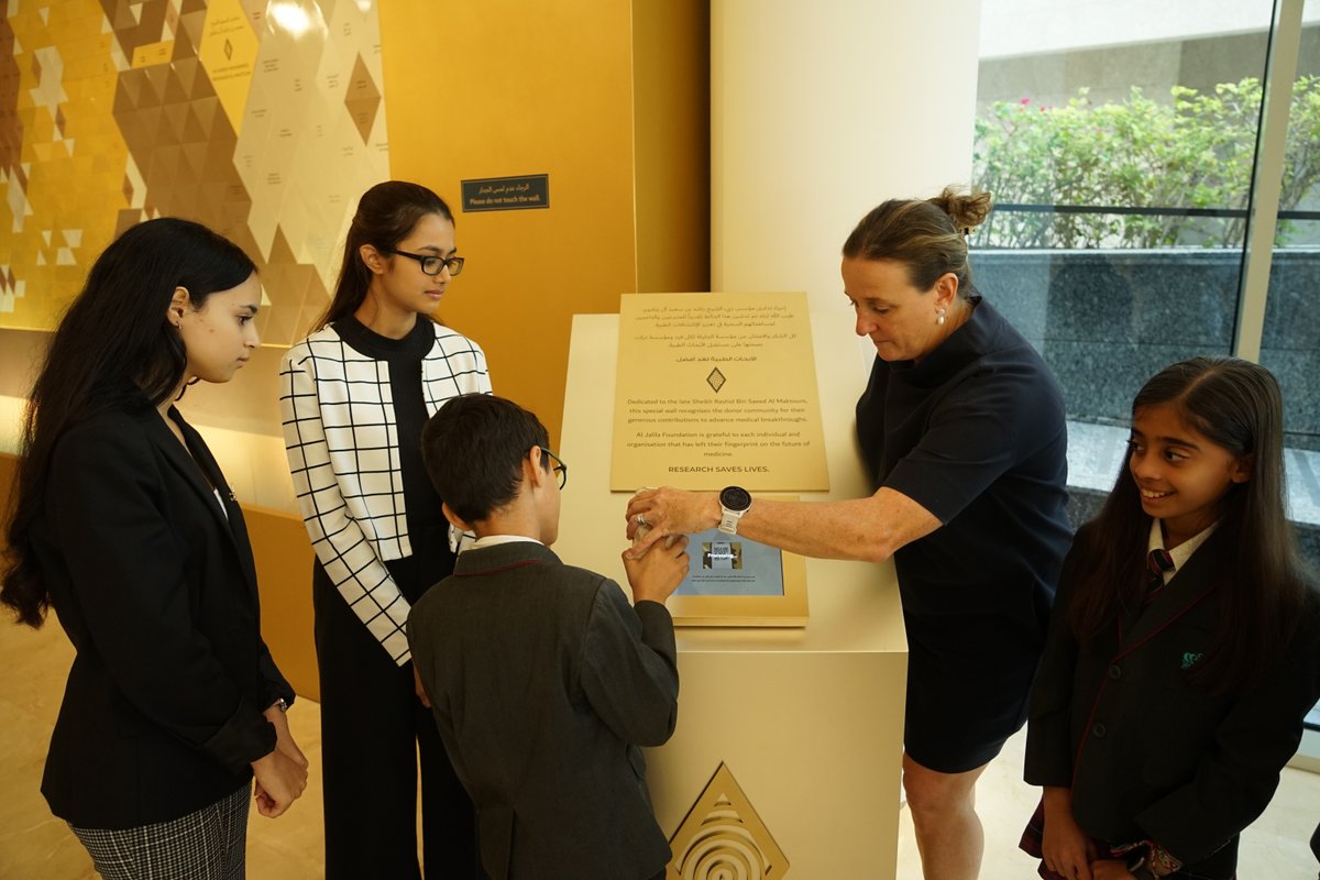 aljalilauae's tweet photo. #AlJalilaFoundation was delighted to welcome students from Nord Anglia School #Dubai to engrave their name on Bassmat Rashid Bin Saeed #donor recognition wall.
NAS Dubai has been supporting #AJFprograms since 2016 and over the years has raised AED 259,000 to #TransformLives. https://t.co/rdLpunBmZa