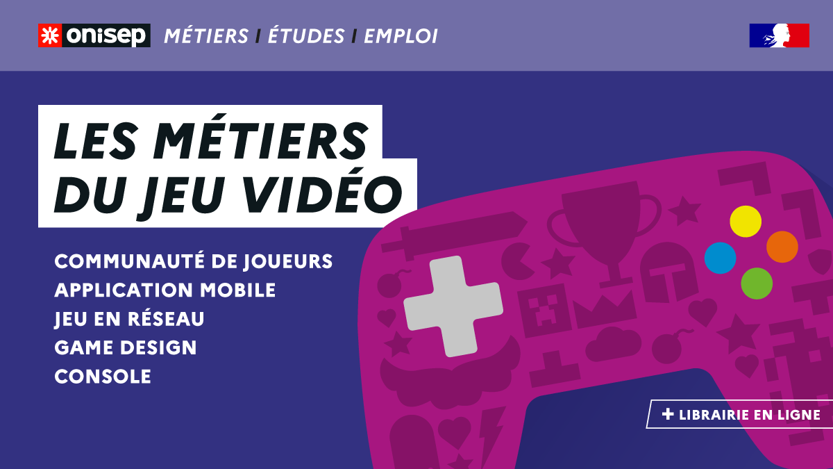 Onisep's tweet photo. 📢 En savoir ➕ sur LES METIERS DU #JEUVIDEO avec ce nouveau #ParcoursOnisep

Au programme 🎮 ▪️ Zoom sur 30 #métiers ▪️ Reportages ▪️ Témoignages de pros ▪ Filières de #formation adaptées au secteur ▪️ #Emploi
👉https://t.co/qADk2ioQ4t
#orientation #game https://t.co/4m4GRiiK5D