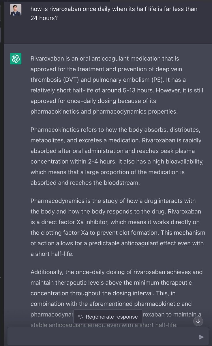 razaasifmd's tweet photo. Trying ChatGPT with random medicine related questions Lol. Quite amazing but not sure sbout authenticity as it wont cite the source https://t.co/hdafLAcmaG