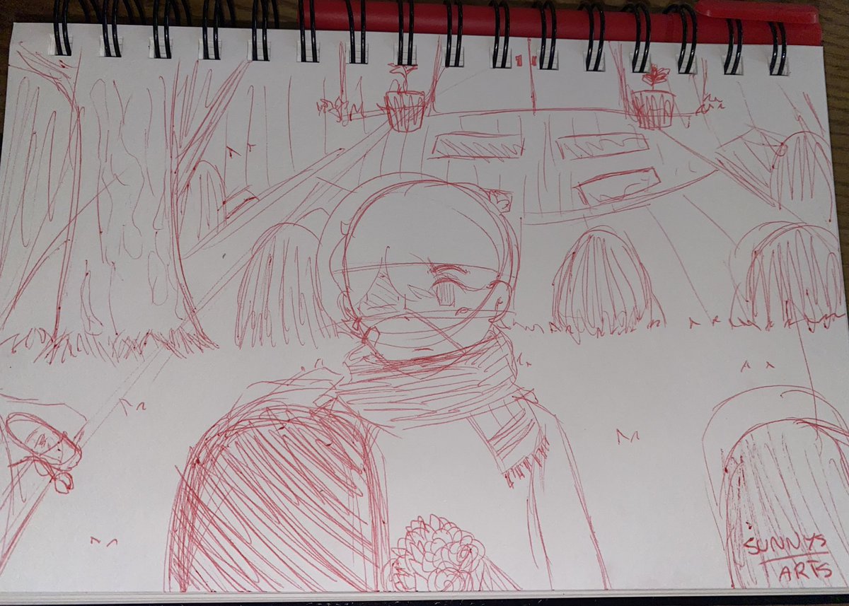 sunnys_art's tweet photo. [OMORI SPOILERS] Sunny visiting Mari’s grave after being discharged. #OMORIFANART #OMORI https://t.co/AOJdbbTX1m
