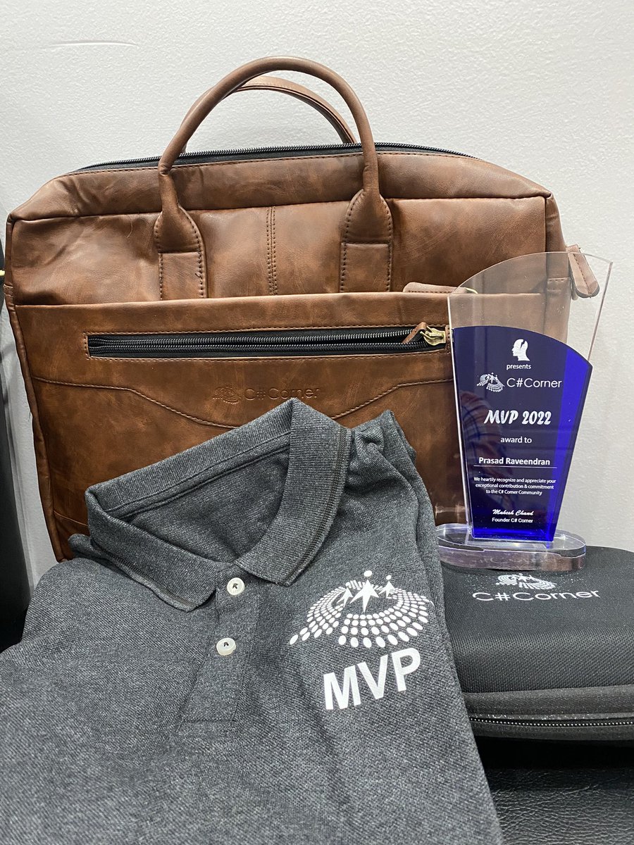 raveendranpr's tweet photo. MVP Goodies from C# Corner. Thank you @mcbeniwal , @prvn_13 and all other members in @CsharpCorner https://t.co/k5hOTyrLDi