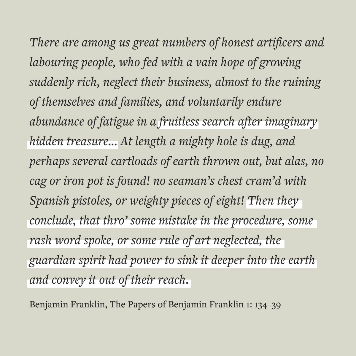 thebookofevan's tweet photo. Did you know the Ben Franklin warned about the scam of treasure digging? He described the very method used by Joseph Smith to con people out of their money. 1/ https://t.co/HR9WgB8khx