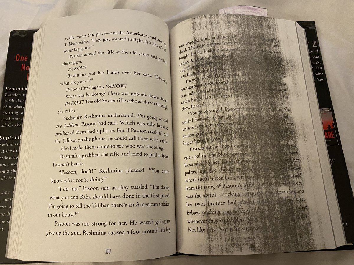KrissyTaylor's tweet photo. @AlanGratz we bought Ground Zero at a @Scholastic book fair and page 161 was printed wrong. ☹️ https://t.co/L7EQZzosoC