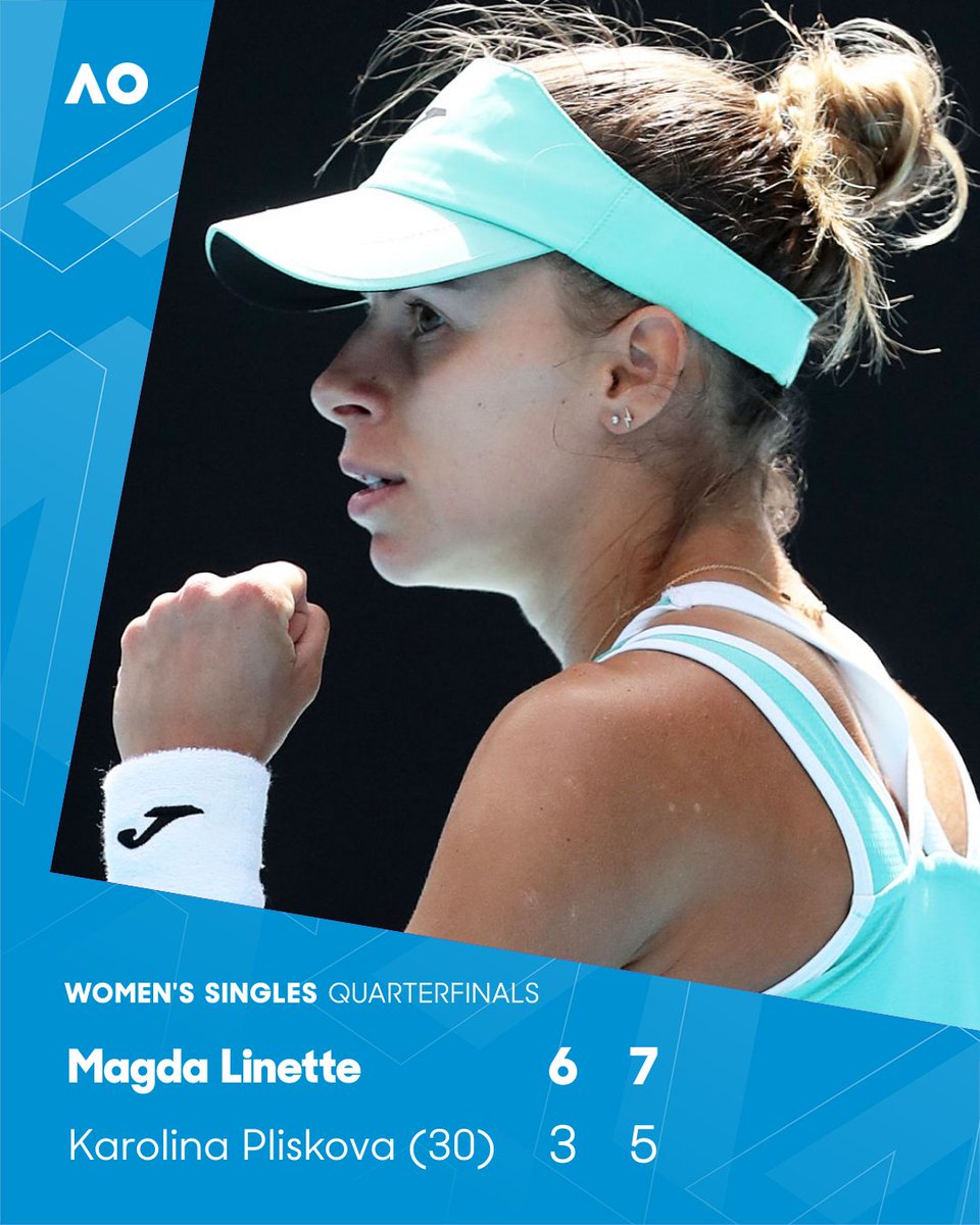 AustralianOpen's tweet photo. J A Z D A 🔥

🇵🇱 @MagdaLinette is a Grand Slam semifinalist!

#AusOpen • #AO2023 https://t.co/yYl4jJp8oy