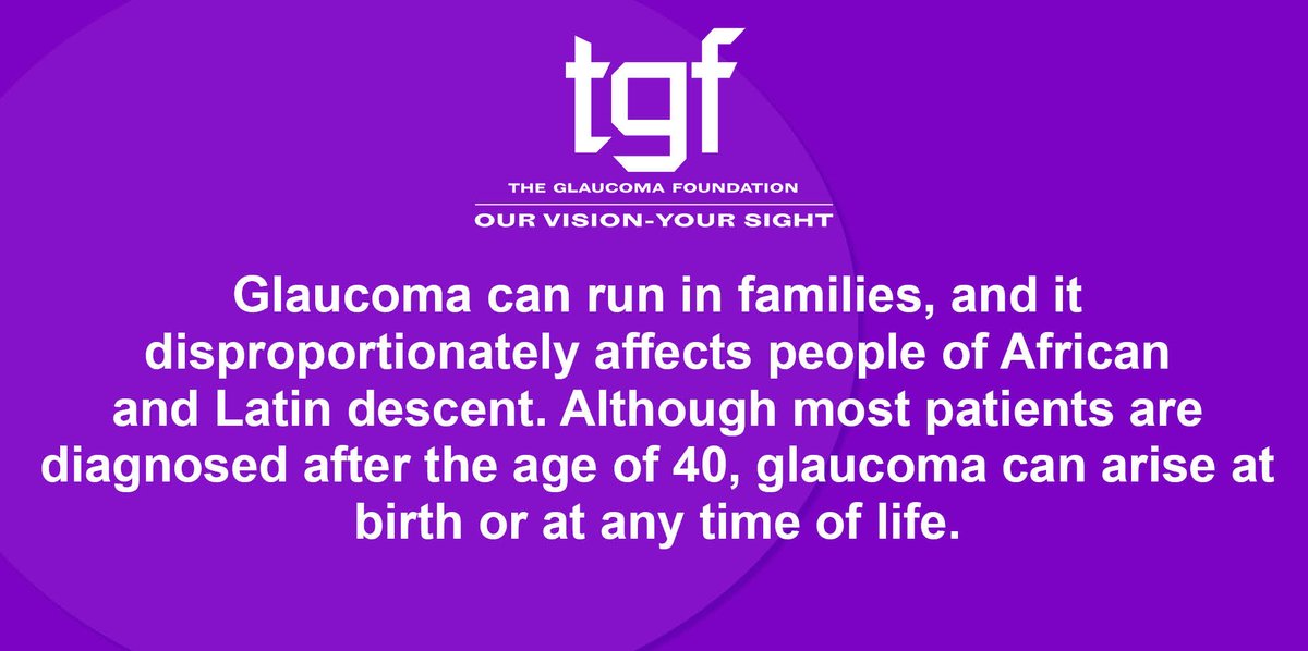TGF_Glaucoma's tweet photo. It's important to know the risk factors for #glaucoma. For more information about glaucoma visit our website https://t.co/9vgmOO4bZY

#theglaucomafoundation #TGF #education #patient #medical #treatment #patientcare #vision #livingwithglaucoma #GlaucomaAwarenessMonth #visionloss https://t.co/HbGkeO5tWM