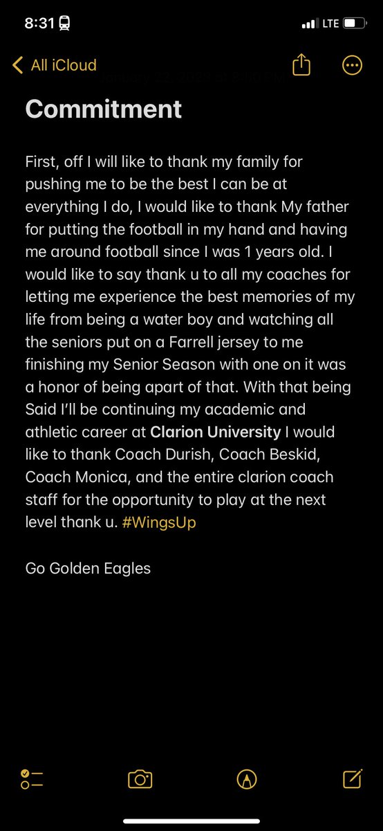 ljsamuels13's tweet photo. 110% Committed💙🤍 #WingsUp @RaymondMonica3 @MarkSpeckman @HagerNation @vrizz52 @CoachBeskid @CoachDurish @coach_pru16 @CoachComuntzis @ClarionFootball @CU_FBRecruiting https://t.co/xqvMk8TzsC