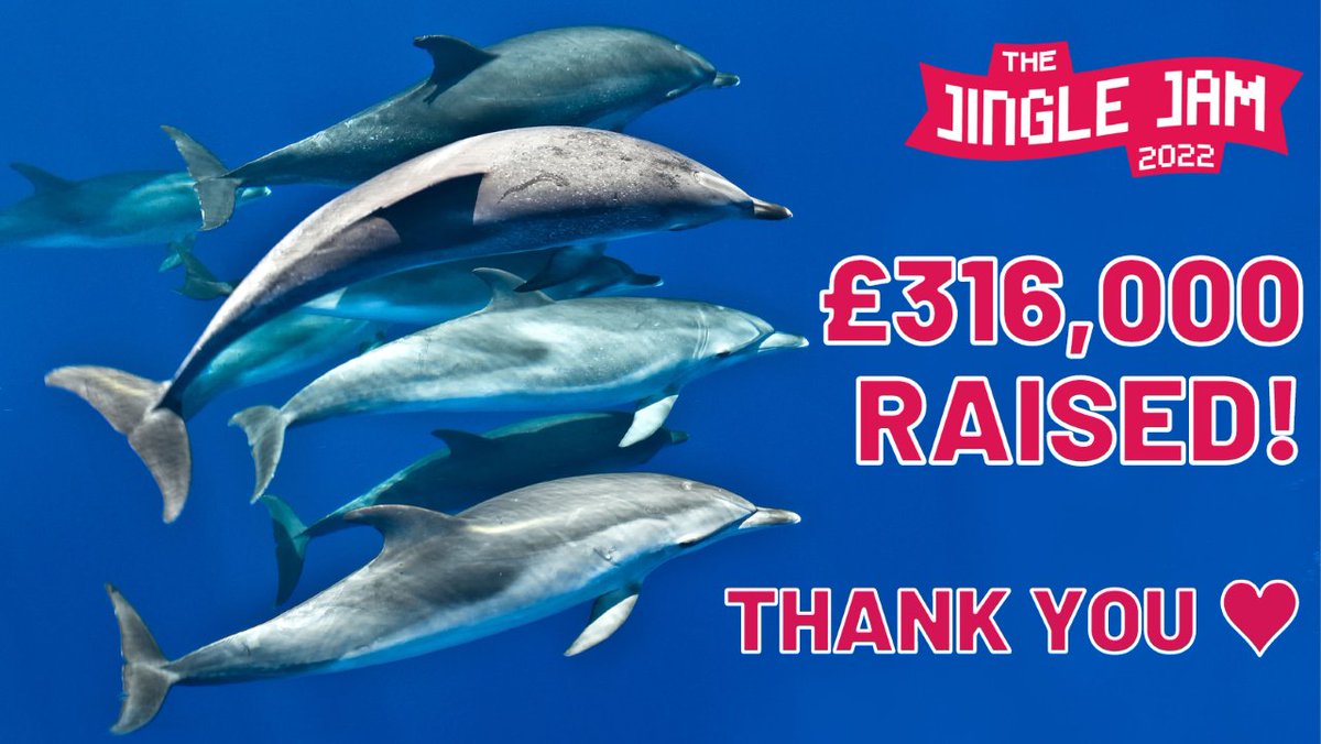 Thank you so much to everyone who supported @jinglejam 2022 with £3,448,752 raised! 🎉 £316,000 for @whalesorg will support: - Shorewatch Expansion: youtube.com/watch?v=jpzVSI… - Dolphin Centre Upgrade: youtube.com/watch?v=vZ-9XX… - Chemical Pollution Reduction: youtube.com/watch?v=kQwJkK…