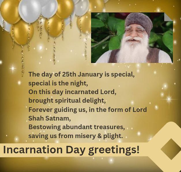 AishveerInsan_7's tweet photo. Finally the wait is over! 
Today is the incarnation day of Shah Satnam Ji Maharaj so millions are going to celebrate 
#MSGBhandara at  Dera Sacha Sauda live from Barnawa with Saint Gurmeet Ram Rahim Singh Ji and they connect millions of people with god's name. 
#HappyBirthdayMSG https://t.co/j0712wf1kj