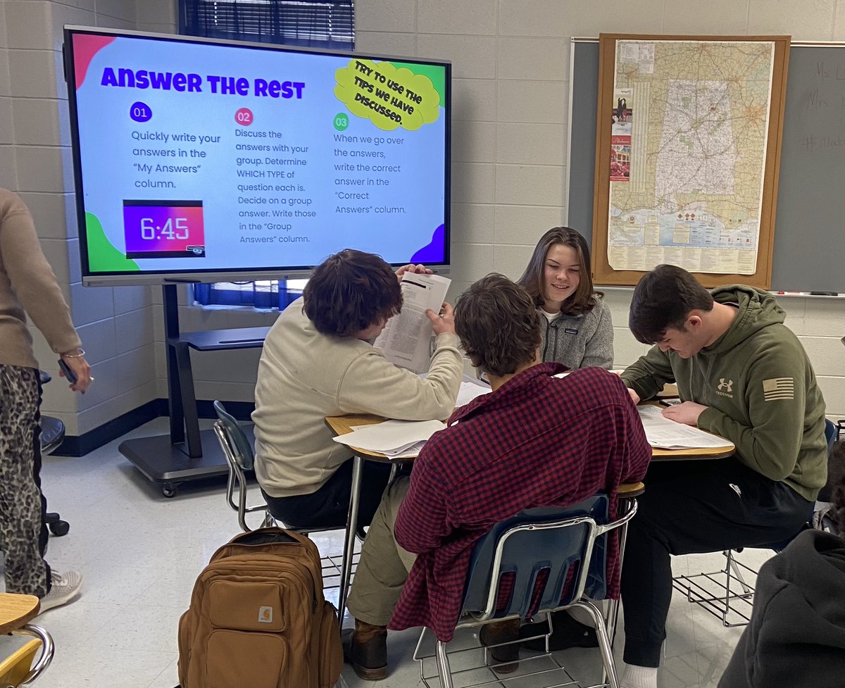 Students at <a href="/EHSBigBlue/">Etowah High School</a> reaped the benefit of collaboration today when learning ACT content specific test-taking strategies from teachers of <a href="/AMSTIJSU/">AMSTI JSU</a>, <a href="/iPartnersCCS/">Calhoun County Instructional Partners</a>, and <a href="/ALSDEOSI/">ALSDE Office of School Improvement</a>.  Teamwork is the best way to build up OUR students! #alabamaachieves