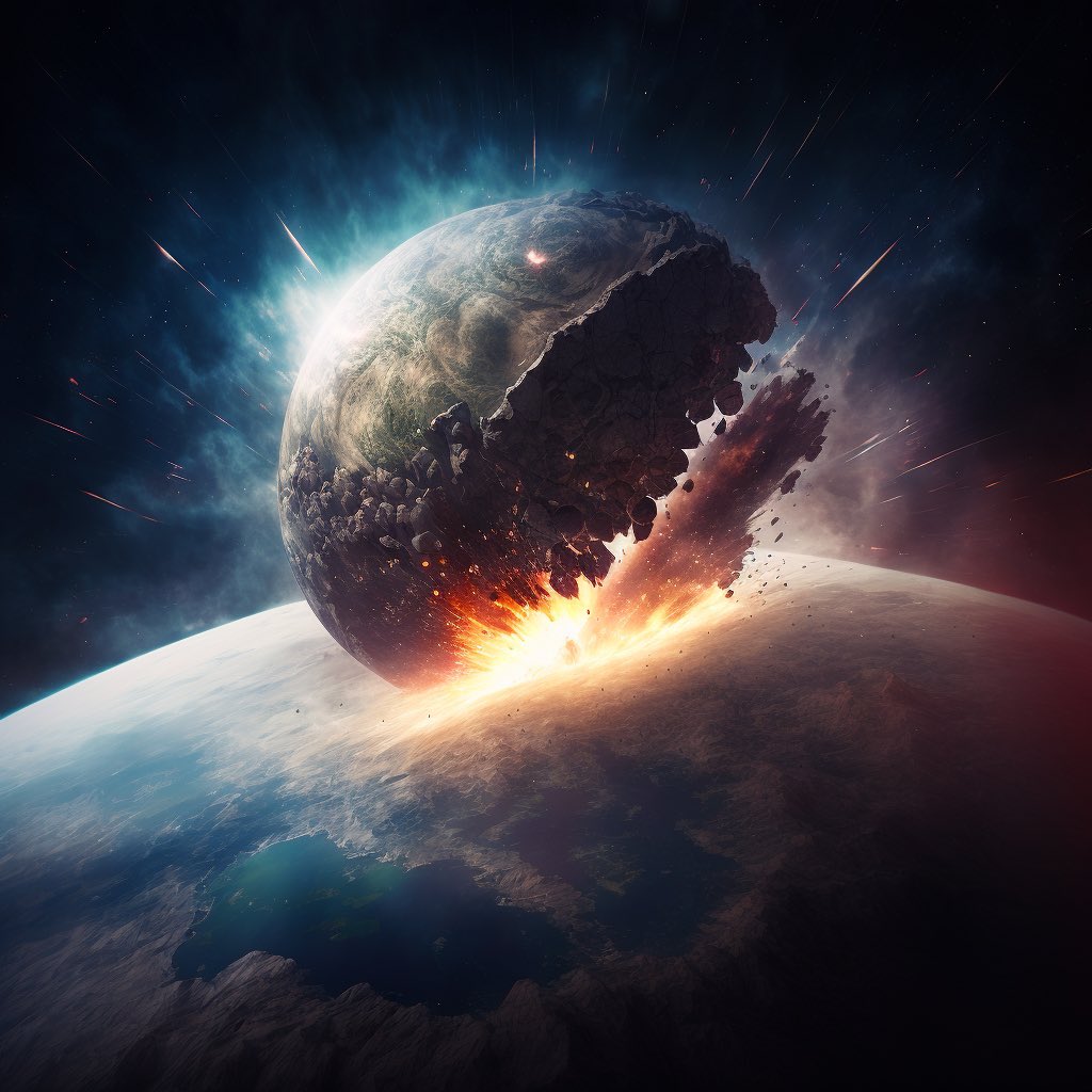 WarlockWeirdoTV's tweet image. What would happen if a massive asteroid hit the earth? 🌎☄️

[Answer in third image]

#AsteroidImpact #CatastrophicConsequences #MassiveExplosion #GiantCrater #Wildfires #Tsunamis #NuclearWinter #FoodProductionDisruption
