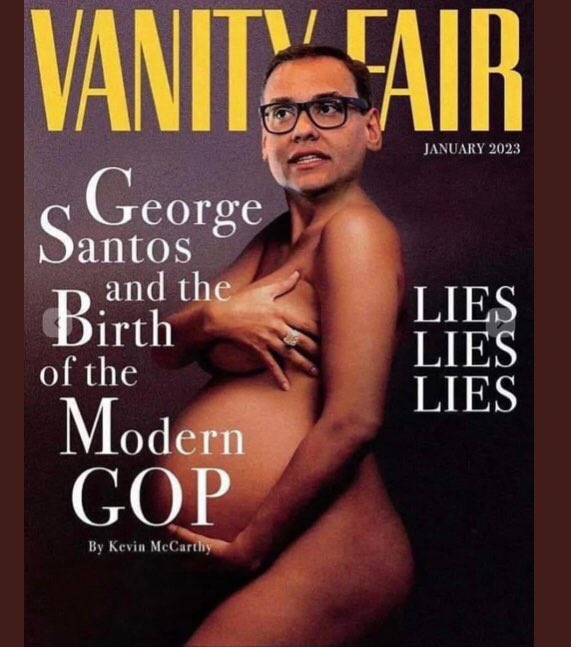 PeaceLove80s's tweet image. Oh they must of not heard the great news…#GeorgeOfManyNamesSantos is expecting! It nothing like we seen before, the Birth of the Modern GOP🤣 Who’s the father though 🤔