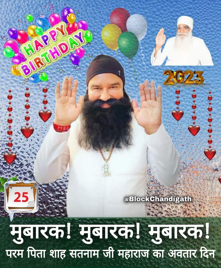 Neelami21065033's tweet photo. Many many heartiest congratulations to Saint Dr. Gurmeet Ram Rahim Singh Ji Insan and all for our biggest festival 🥳🥳
Very #HappyBirthdayMSG 🎂🎂
We are excited for #MSGBhandara at Dera Sacha Sauda https://t.co/JcmT5wsiy8