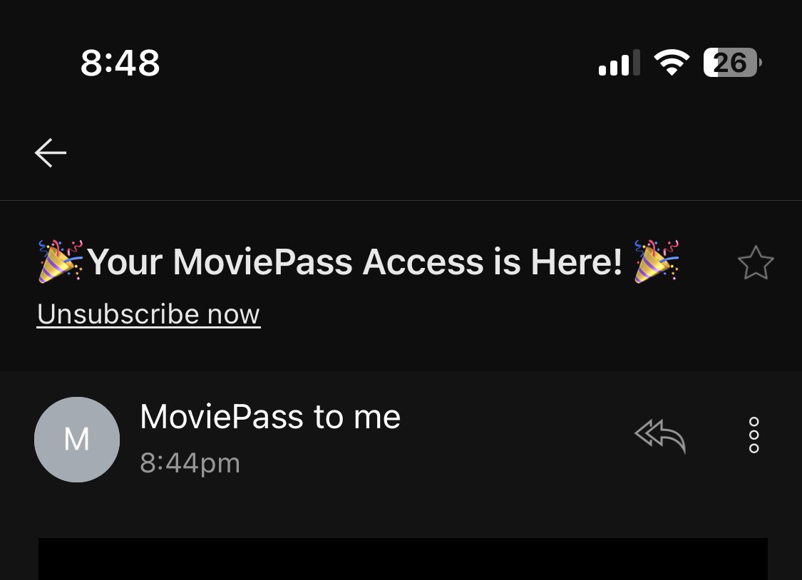 robdezendorf's tweet photo. let the record show that i am customer #1 of moviepass 2.0

this won’t end well and i’m excited for the chaos #ripquibi https://t.co/I2xHoVmLIb