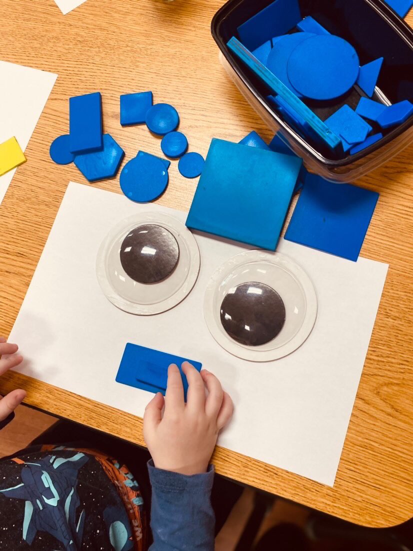 InspirationsinK's tweet photo. Shape play…just add some googly eyes and the shapes come alive! https://t.co/hGMScV7Vju