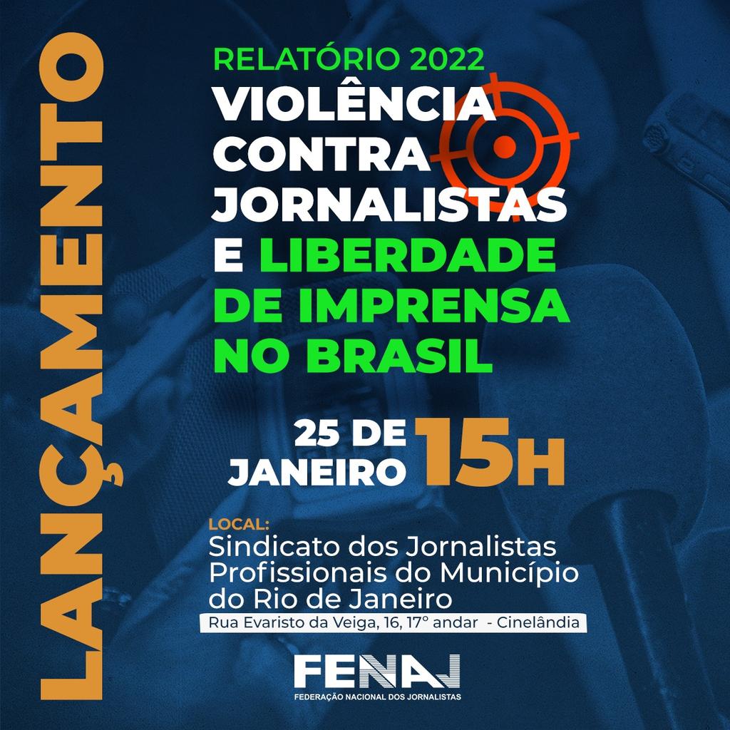 Lançamento nesta quarta-feira, às 15h, no auditório do Sindicato dos Jornalistas Profissionais do Município do Rio de Janeiro.
Rua Evaristo da Veiga, n° 16, 17° andar - Cinelândia- RJ.