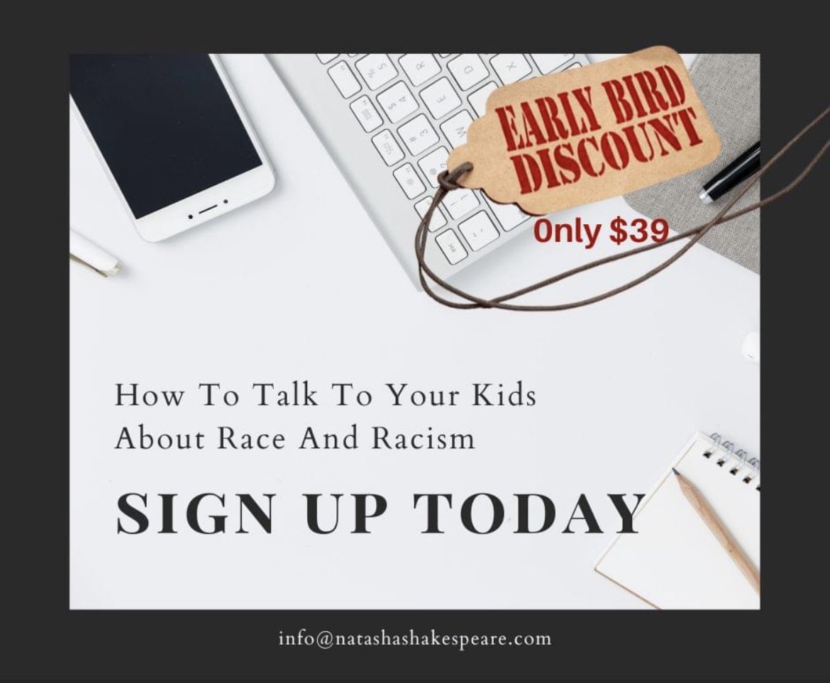 Workshop How to talk to your kids about race and racism. #parents #caregivers #caringadults #earlybird #antiracism #woke SIGN UP NOW  eventbrite.com/e/how-to-talk-…
