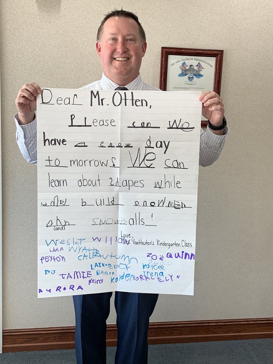Beavercreek City Schools will be CLOSED tomorrow, Wednesday, January 25, 2023 due to the impending winter snow storm. Thanks to Ms. Vanhouten’s Kindergarten Class for the letter of encouragement they sent today. I really hope the snow comes for you to play in. Stay Safe!