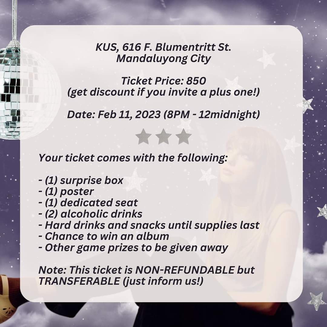 Bryyee's tweet photo. FILO SWIFTIES! π¨
We are elated to tell you that we are hosting an event called 'Lavender Haze Party' on February 11, 2023 (8pm-12midnight). Can't get enough of midnights yet? Same! We will be blasting all meticulously-sequenced songs from Midnights and other albums as well! https://t.co/fwWwq1I0rl