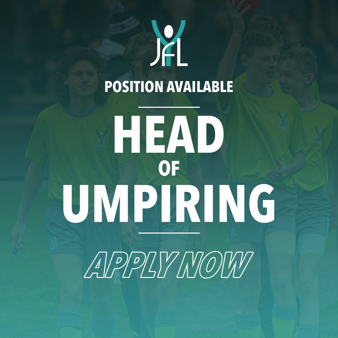 The YJFL is seeking applications for the role of Head of Umpiring.

Full details and position description: bit.ly/head-of-umpiri…

Applications close February 22.

#YJFL