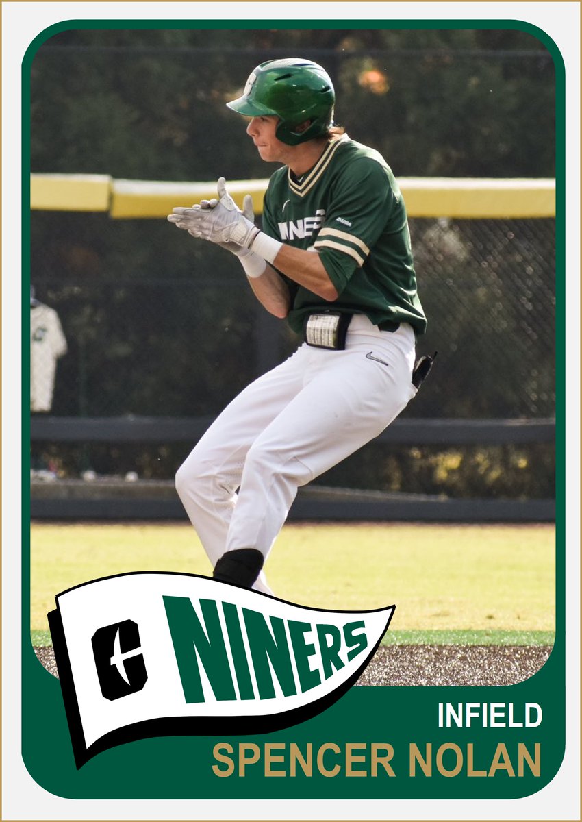There are 23 Days until @CharlotteBSB Opening Day at the Hayes! Wearing #23 this season for CLT is Infielder @SpencerNolan7. Nolan comes to CLT from Hoggard HS in Wilmington where he was named 1st team All-MEC in 2021 & 1st team All-Area in 2022. #9ATC charlotte49ers.com/sports/basebal…