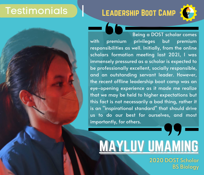 UP_SIKAT's tweet photo. Testimonials from UP SIKAT members who attended the DOST-SEI Scholars Leadership Boot Camp (North Luzon Cluster) under the Filipino Patriot Scholars Project last August 31 - September 4, 2022 at Fort Ilocandia Resort Hotel, Laoag City, Ilocos Norte https://t.co/70EGTR12tp