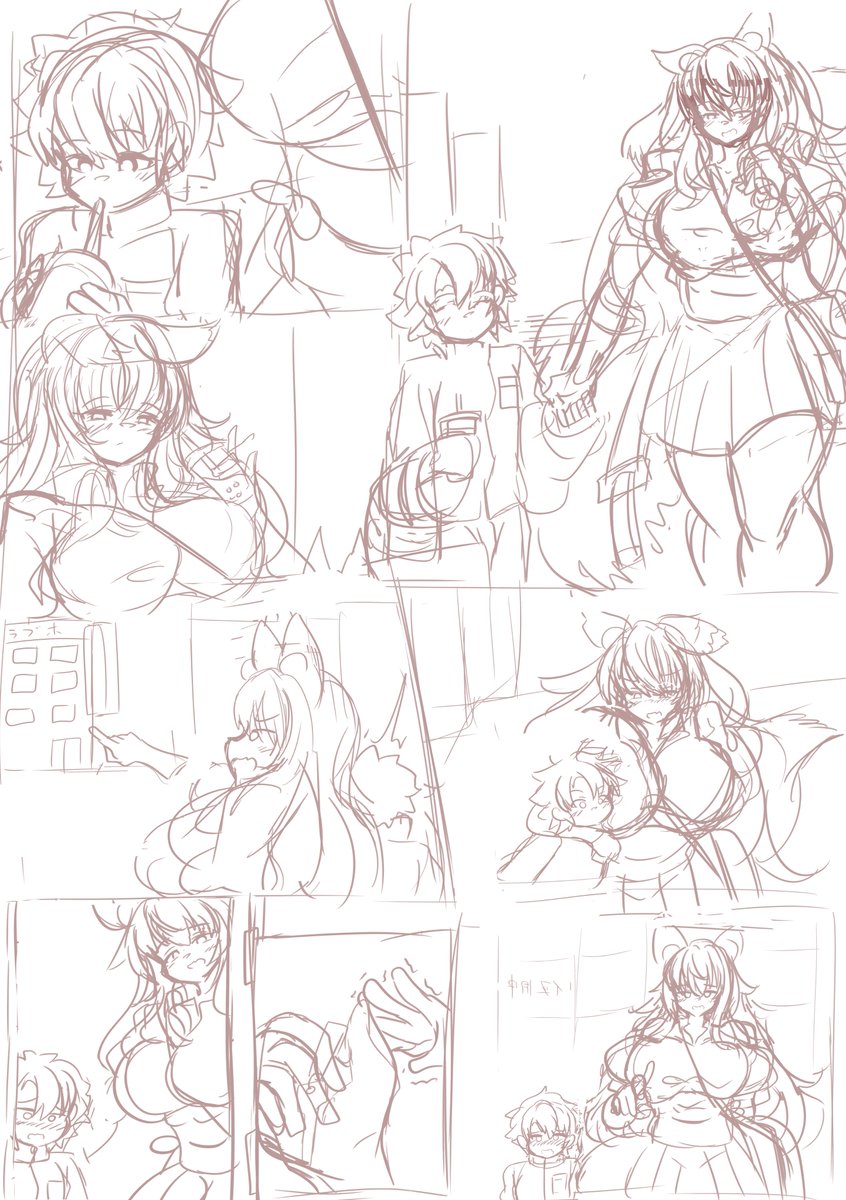 200いいねとたくさんのRTありがとうございます!!
実はボテ腹差分の線画すら終わってるのになぜ健全差分しかないのかといいますと…カラーでこんな漫画描いてるからですね!阿保かな? 