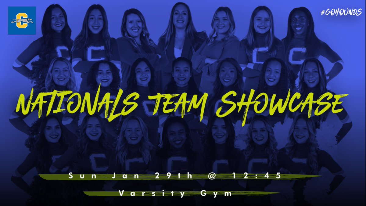 CarmelHSCheer's tweet photo. Come support the Nationals team as they prepare for their trip to Orlando. This Sunday at 12:45pm in the Varsity gym. #gohounds #roadtonationals #PACT100 https://t.co/If39nYcp0r