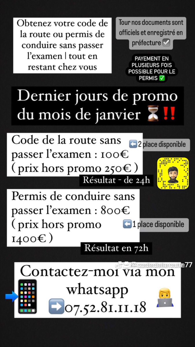 Codedelaroute5's tweet image. Obtenez votre code de la route ou permis de conduire sans passer l’examen contactez-moi via mon whatsapp fin de promo 18h‼️ #codedelaroute #permisdeconduire #codeauto #permisauto