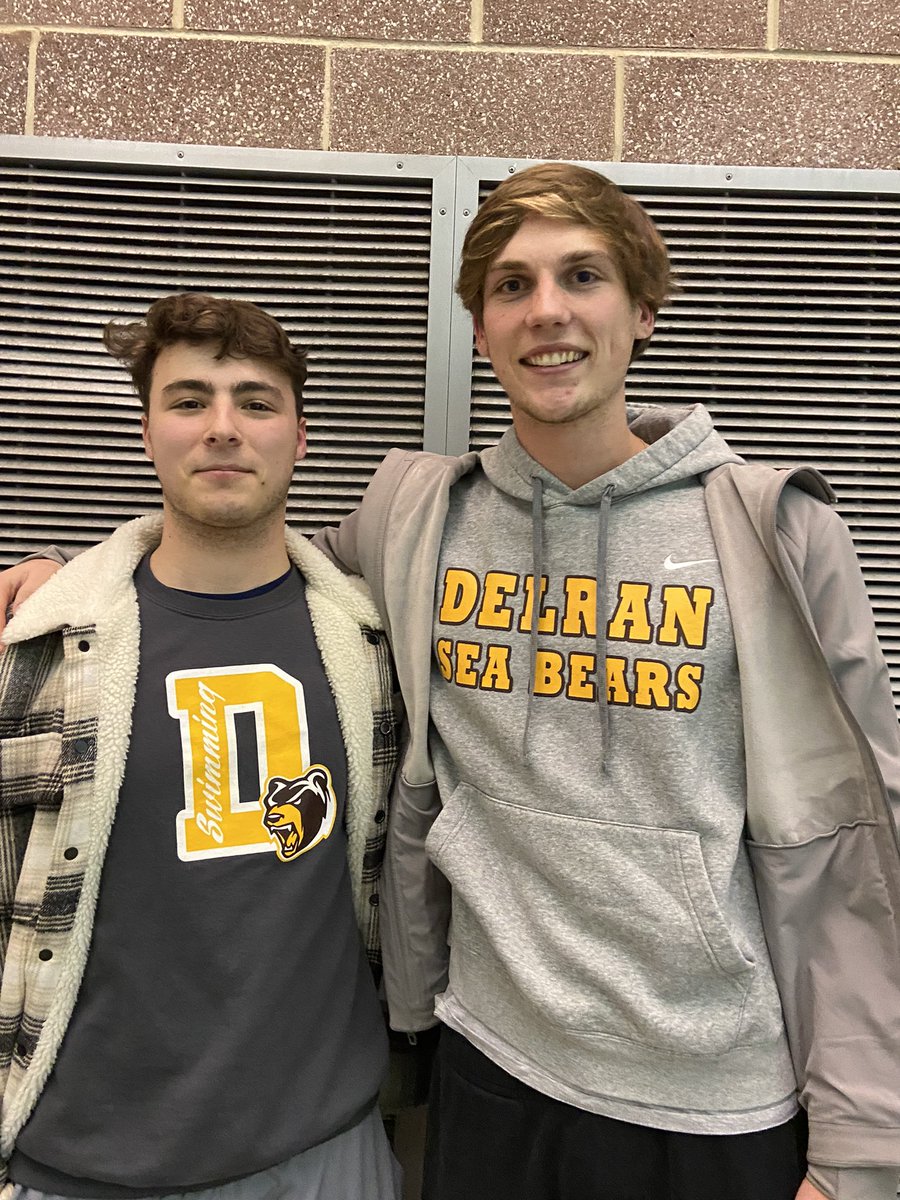 Delran Sea Bears Alumni!! We always love to see familiar faces in our stands!!! Thanks Zach Aubrey and Connor Rooney!! Once a Seabear, always a Seabear!🐻🏊‍♀️🏊🏻‍♂️