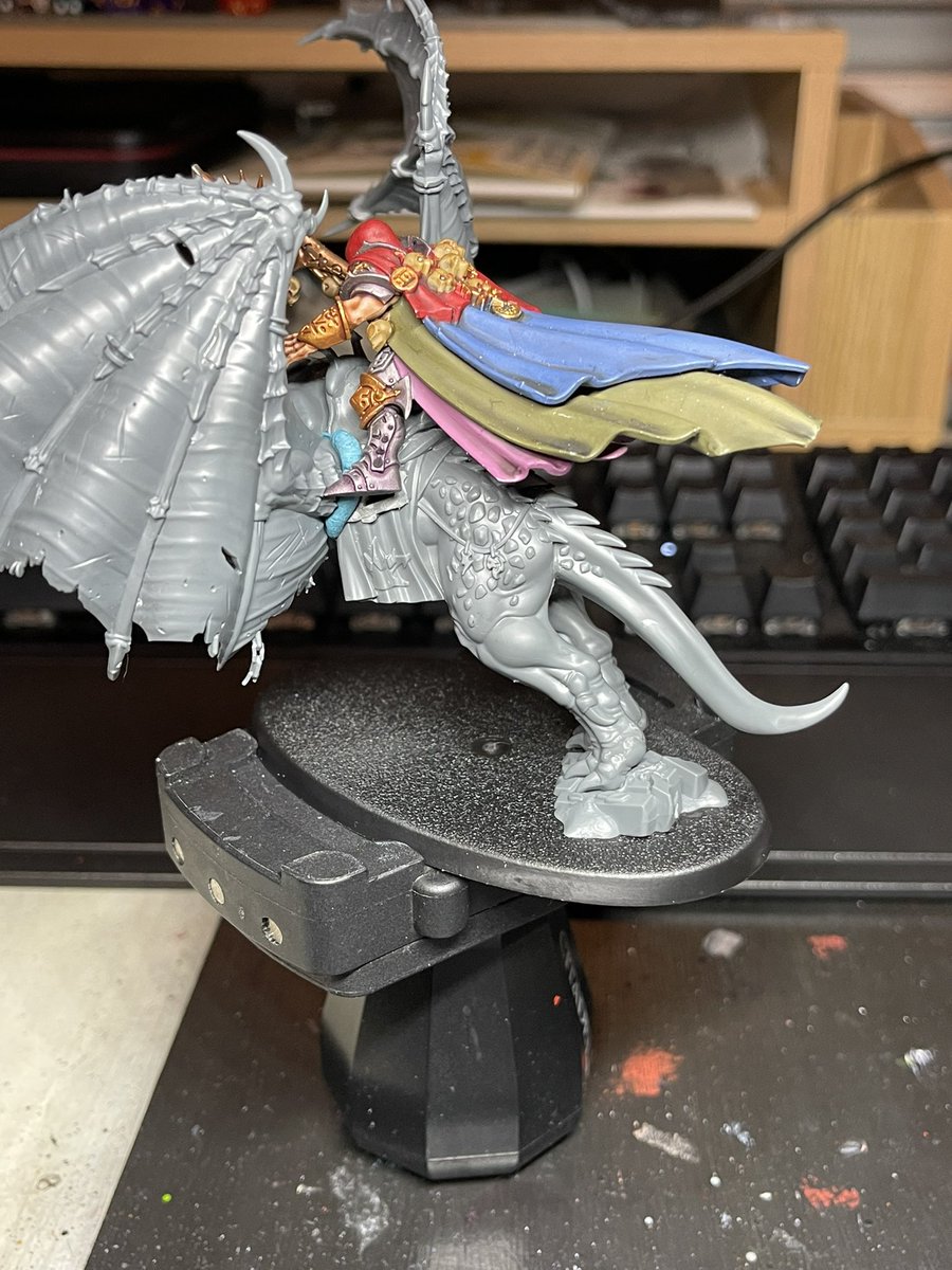 Sigmalthus's tweet photo. Rough draft of my chaos sorcerer lord on manticore kitbash #Warmongers #ageofsigmar https://t.co/0jMEqs2XeJ